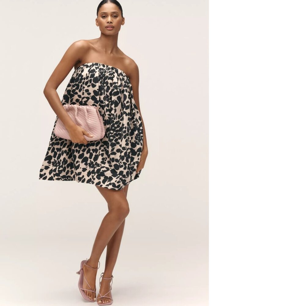 Anthropologie Maeve Cotton Strapless Swing Mini Dress S new - Picture 3 of 6